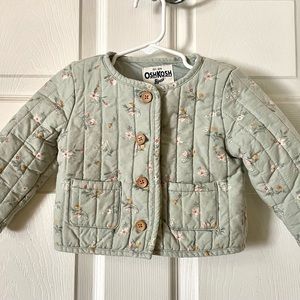 Osh Kosh baby girl jacket 18 months quilted floral jacket